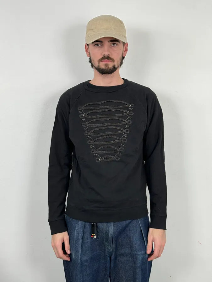 2010s Pierre Balmain Officer Zip Black Sweater DfVckpr 1