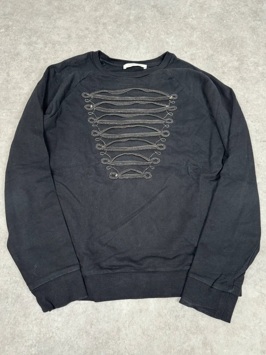 2010s Pierre Balmain Officer Zip Black Sweater DfVckpr 3