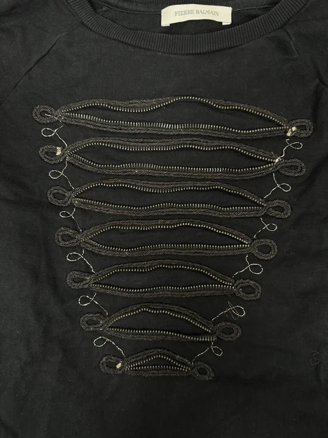 2010s Pierre Balmain Officer Zip Black Sweater DfVckpr 5