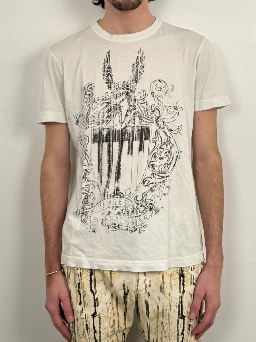 2010s Pierre Balmain White Signature Flag T-Shirt RZdVDRN 0