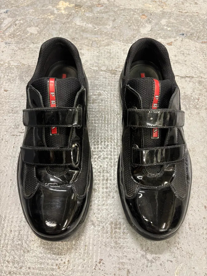 2010s Prada America’s Cup Black Scratches Leather Sneakers xQbgSVW 1