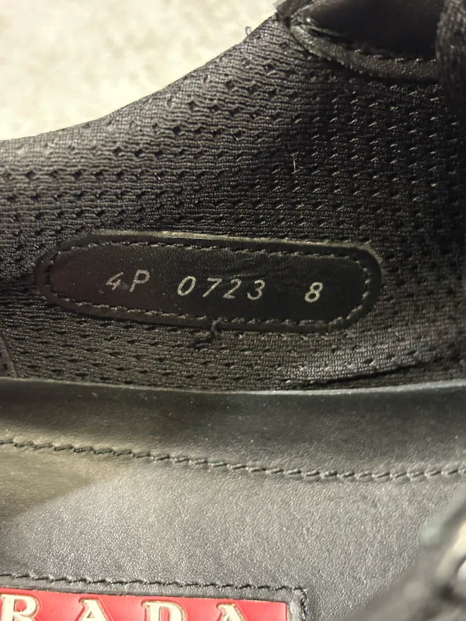 2010s Prada America’s Cup Black Scratches Leather Sneakers xQbgSVW 8