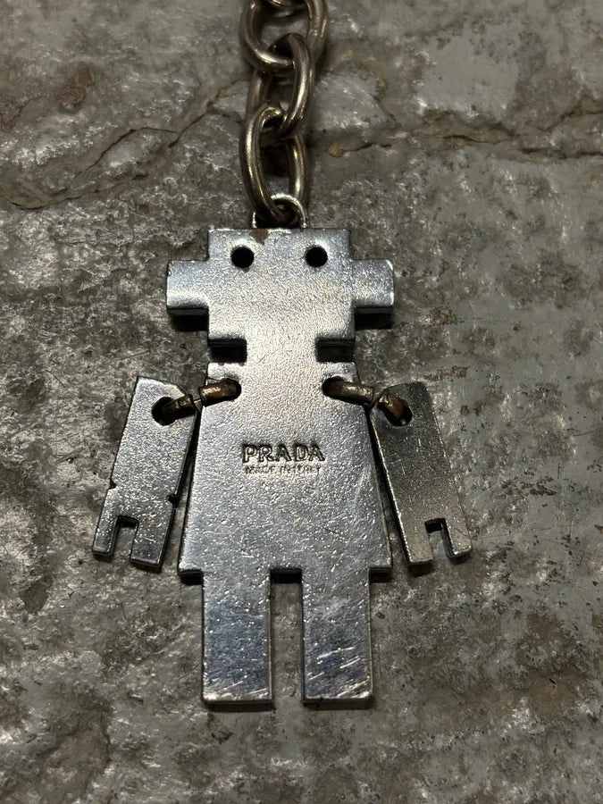 AW2004 Prada Black & Red Robot Key Chain uIIiiph 3