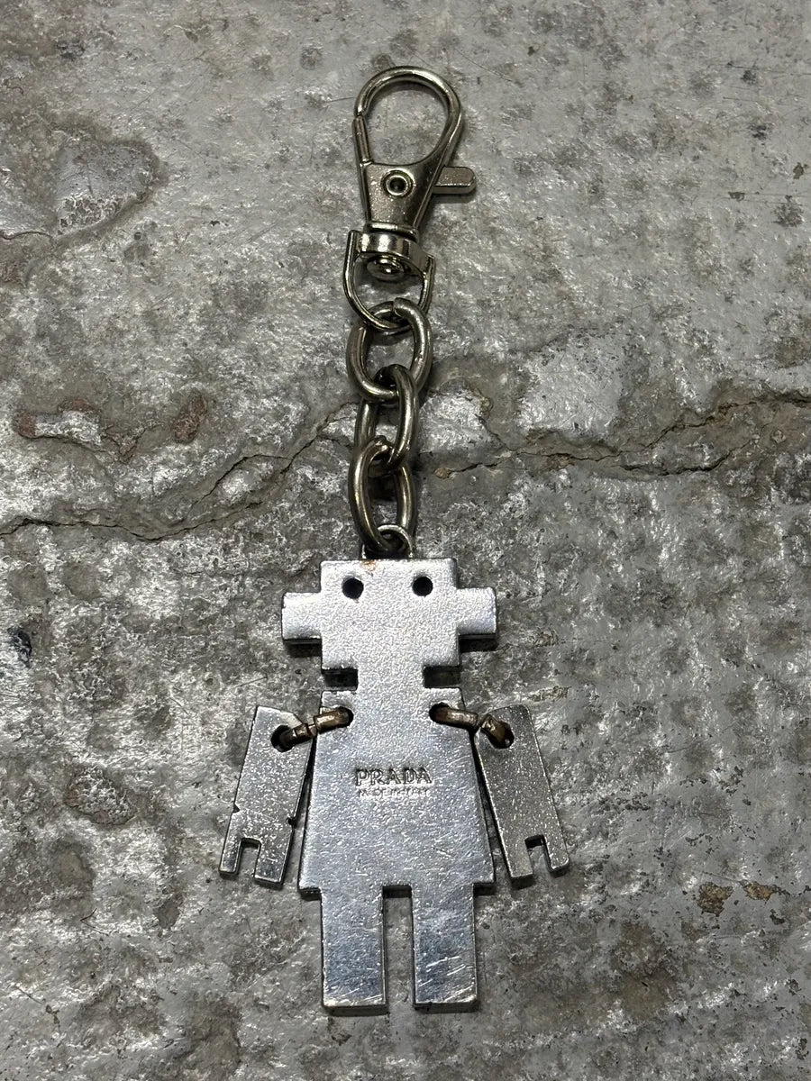 AW2004 Prada Black & Red Robot Key Chain uIIiiph 2