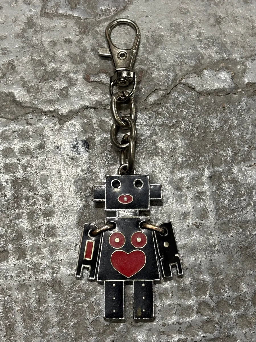 AW2004 Prada Black & Red Robot Key Chain uIIiiph 0