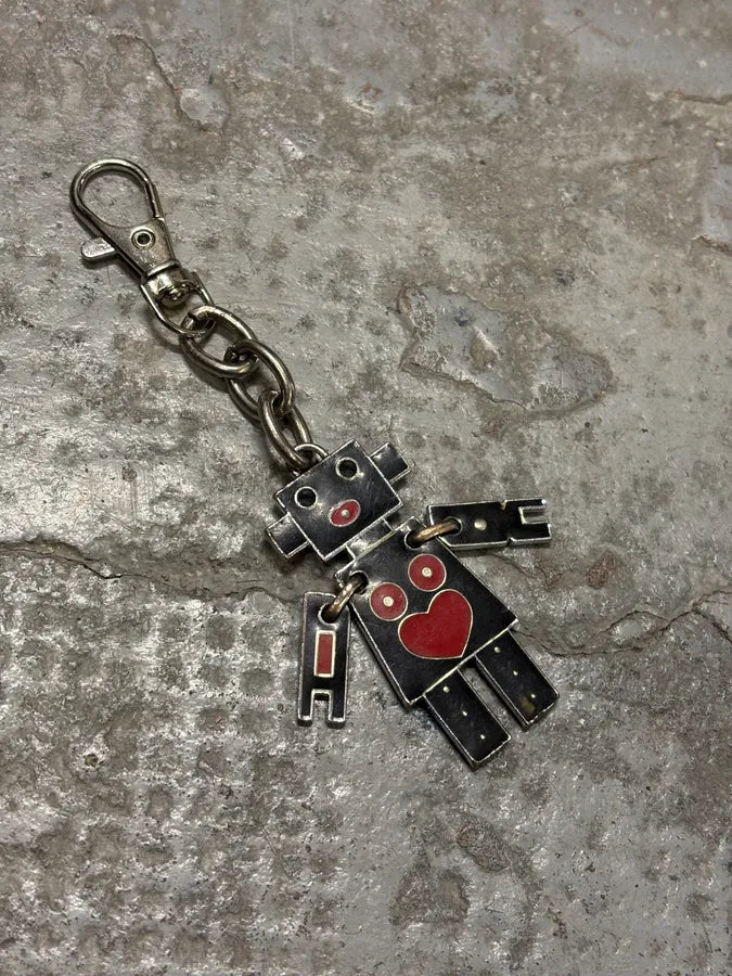 AW2004 Prada Black & Red Robot Key Chain uIIiiph 4