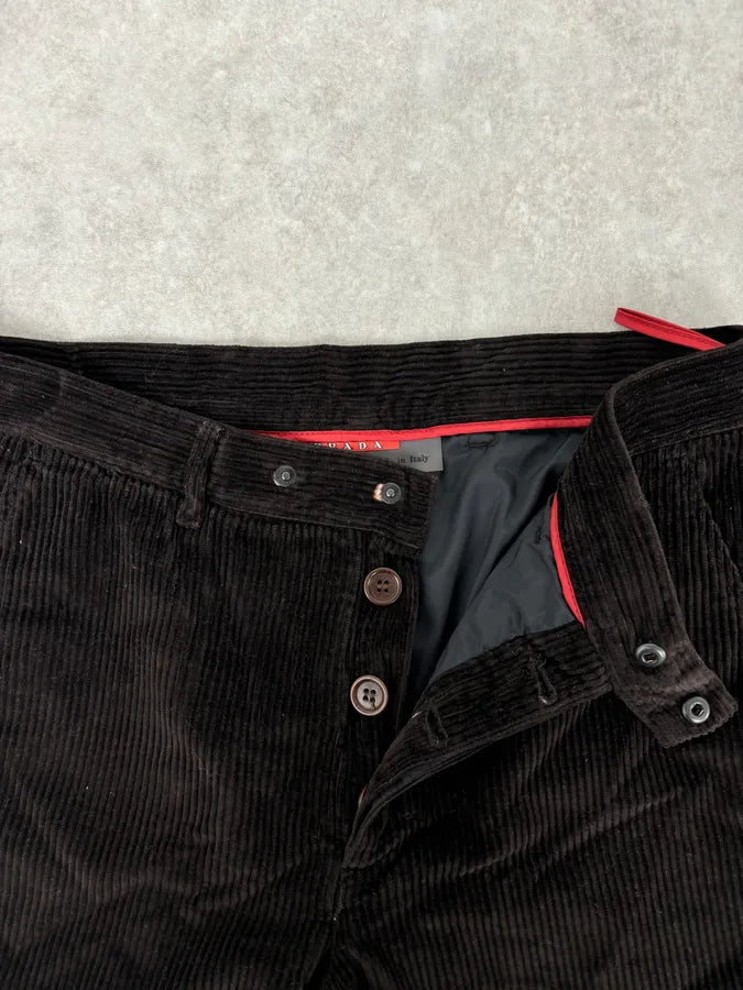2010s Prada Dark Brown Cozy Velvet Pants dAtGqyE 8