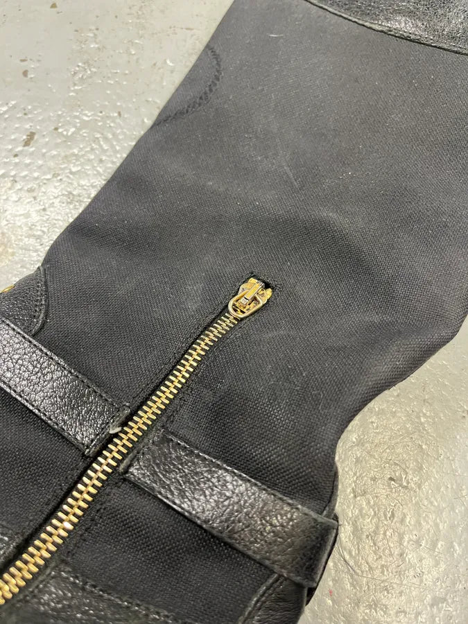 2010s Prada Black Leather Buckle Knee-High Boots  IsoiZBh 5