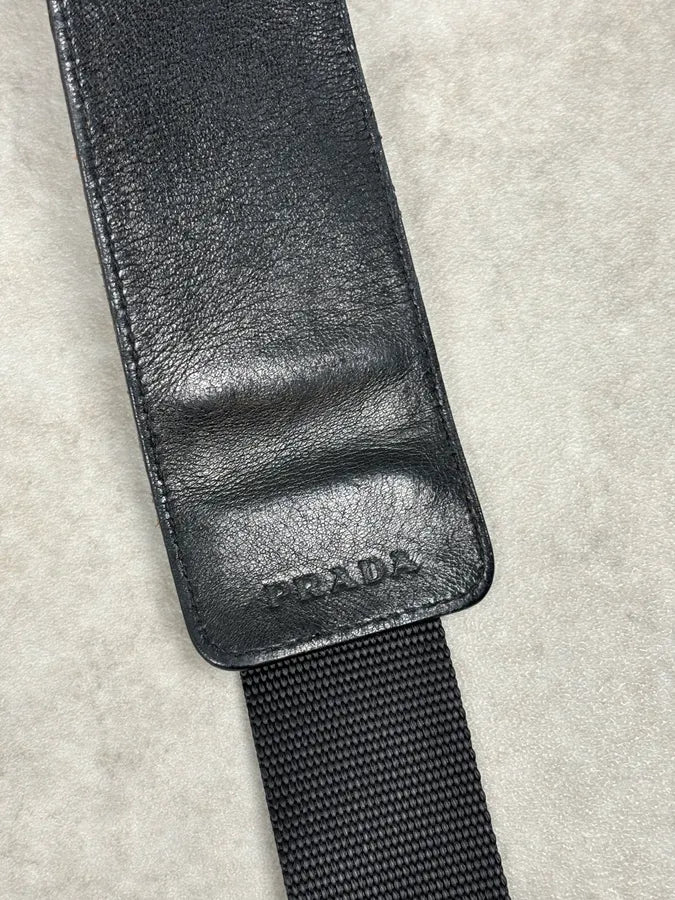 2010s Prada Black Leather Minimalist Shoulder Bag XDrkNmi 13