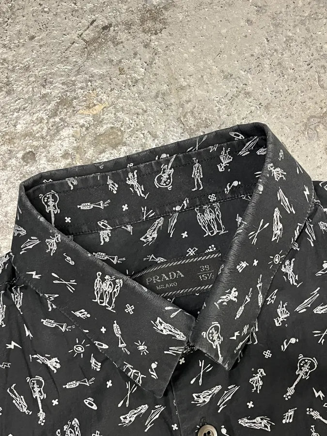 2010s Prada Black Mafia Relaxed Shirt xYcegDq 7