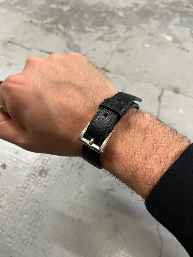 2010s Prada Black Minimalist Leather Bracelet AzhIWSl 2