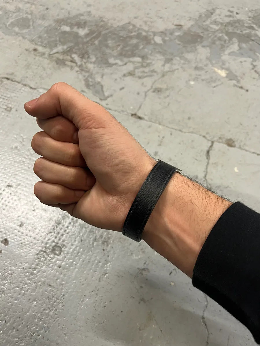 2010s Prada Black Minimalist Leather Bracelet AzhIWSl 3