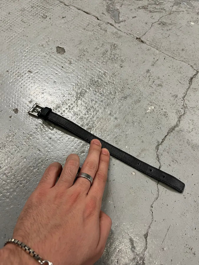 2010s Prada Black Minimalist Leather Bracelet AzhIWSl 5
