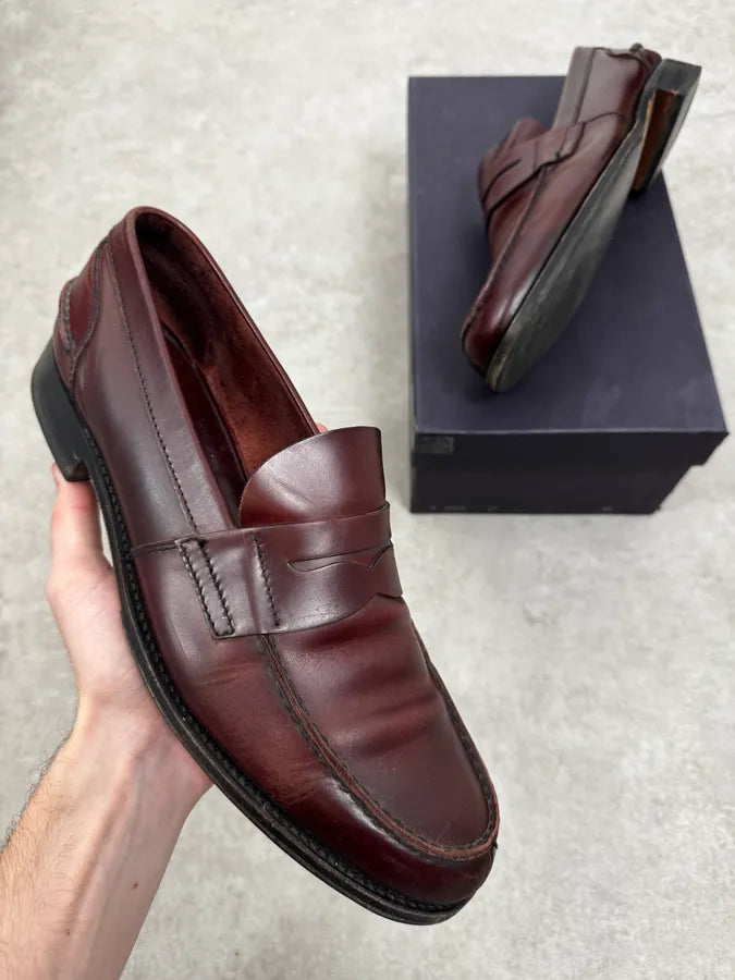 2010s Prada Bordeaux Brown Classy Leather Loafers yKsKCdW 0