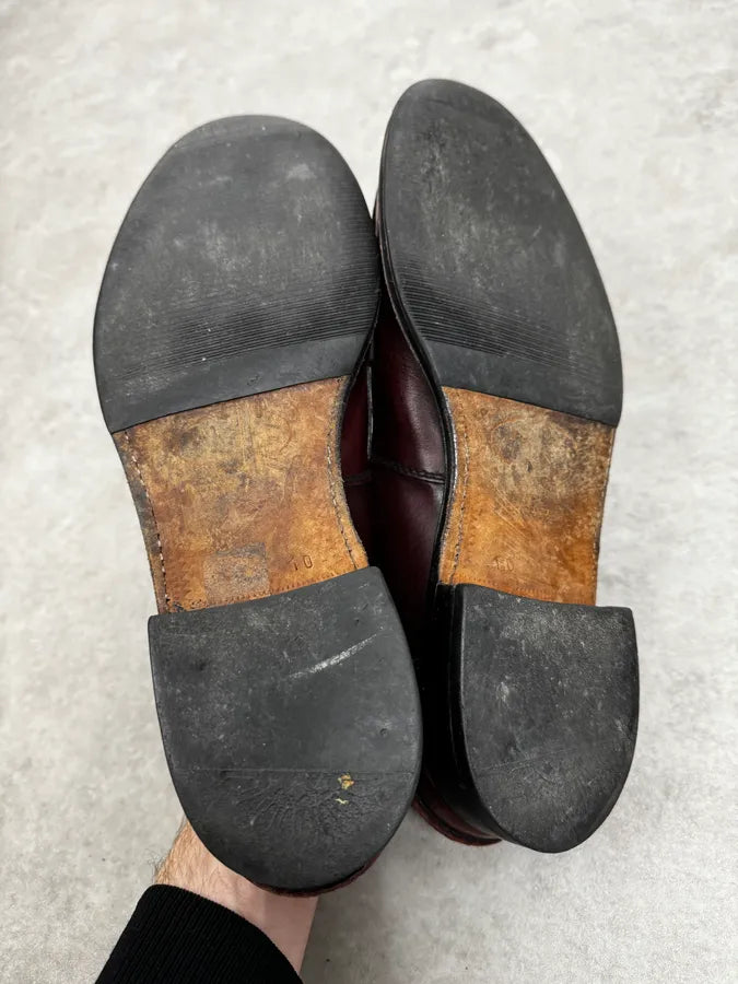 2010s Prada Bordeaux Brown Classy Leather Loafers yKsKCdW 4