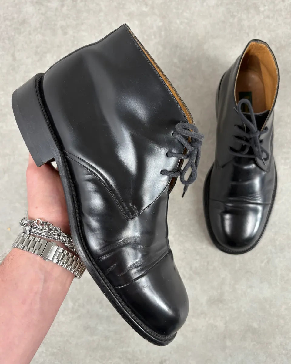 2010s Prada Classy Black Leather Derby Shoes nWQVGUX 0