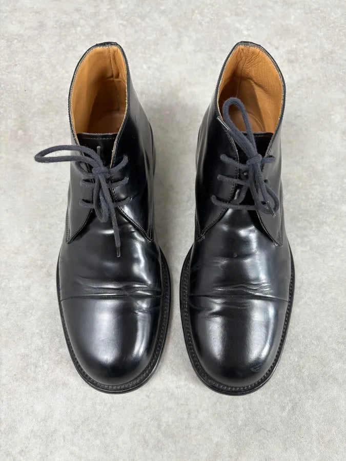 2010s Prada Classy Black Leather Derby Shoes nWQVGUX 1