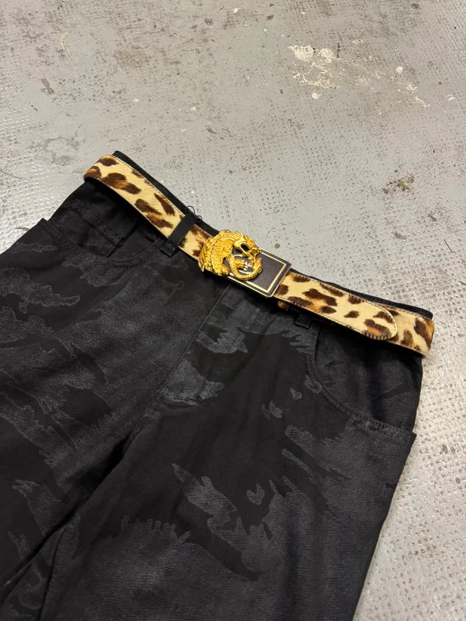 2010s Prada Golden Dragon Snake Battle Buckle Cow Leather Belt bsEbHgW 1