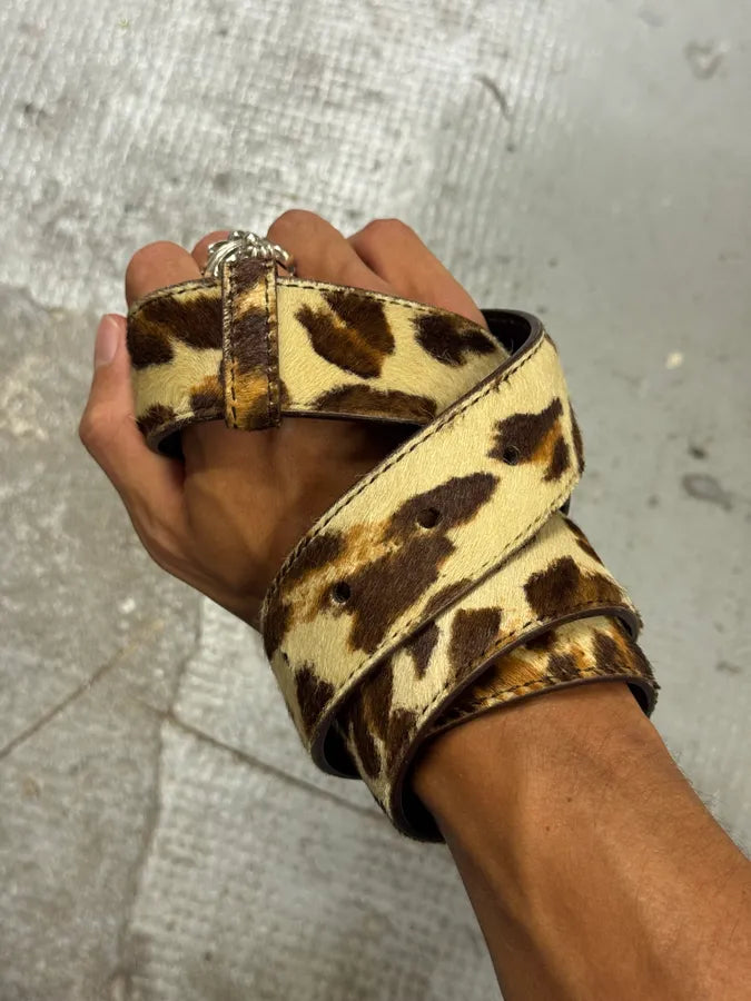 2010s Prada Golden Dragon Snake Battle Buckle Cow Leather Belt bsEbHgW 3