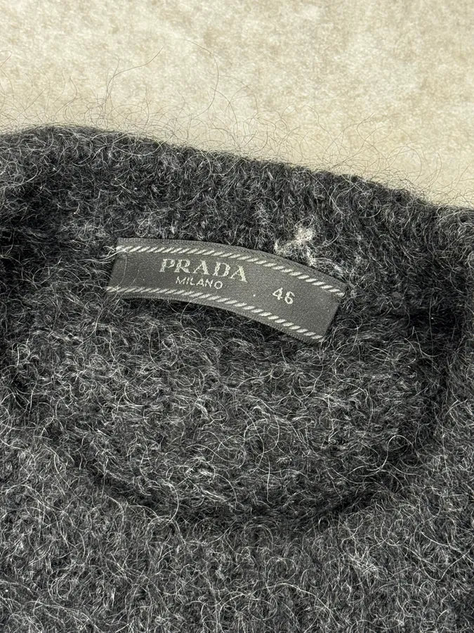 2010s Prada Grey Alpaca Cozy Sweater RjoDXED 7