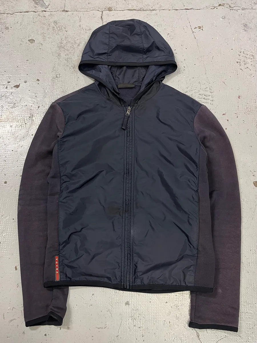 2010s Prada Linea Rossa Hybrid Navy Zip-Up Hoodie SeAyLyL 0