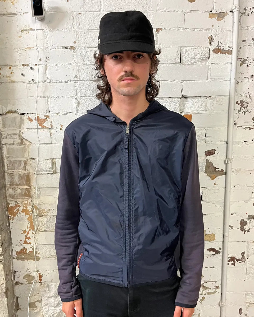 2010s Prada Linea Rossa Hybrid Navy Zip-Up Hoodie SeAyLyL 1