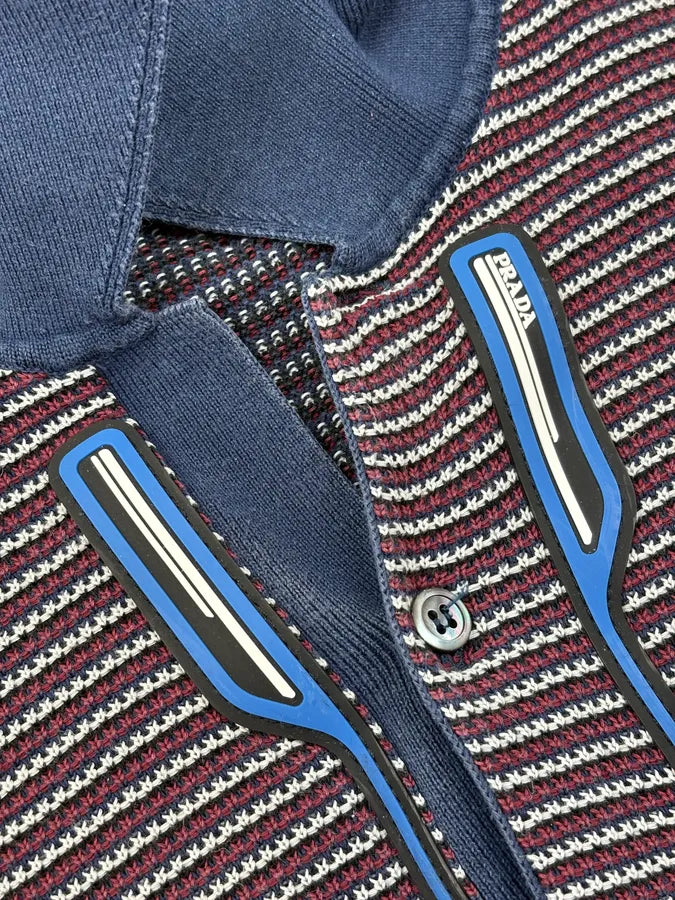 SS2018 Prada Navy & Red Striped Polo oRetOJP 7