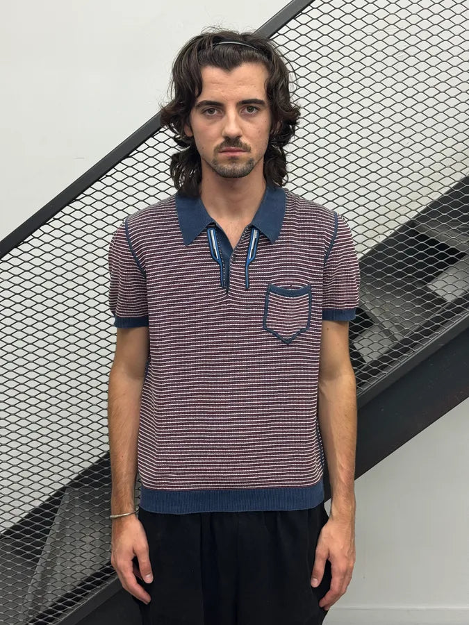 SS2018 Prada Navy & Red Striped Polo oRetOJP 1