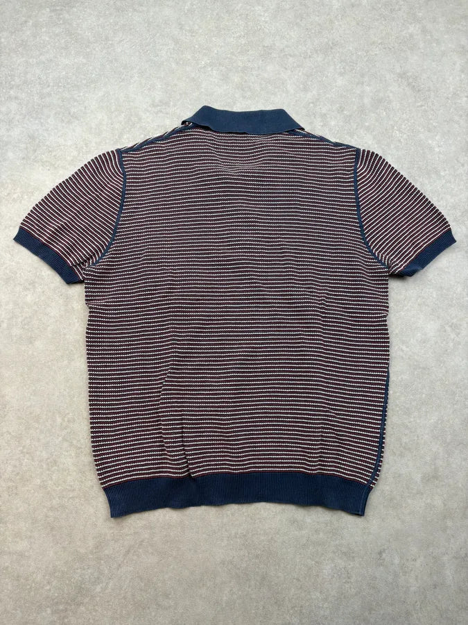 SS2018 Prada Navy & Red Striped Polo oRetOJP 5