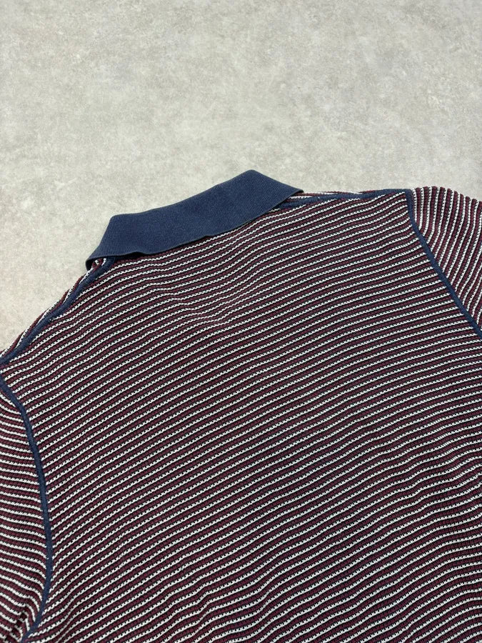 SS2018 Prada Navy & Red Striped Polo oRetOJP 6