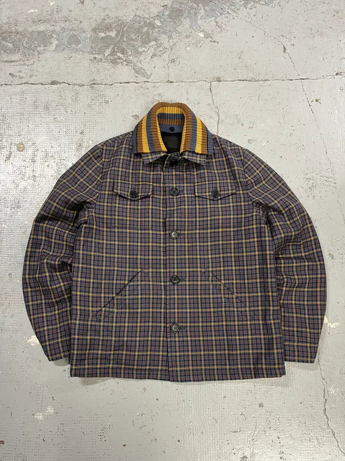 2010s Prada Wool Checkered Detachable Colar Jacket lzqTulL 3
