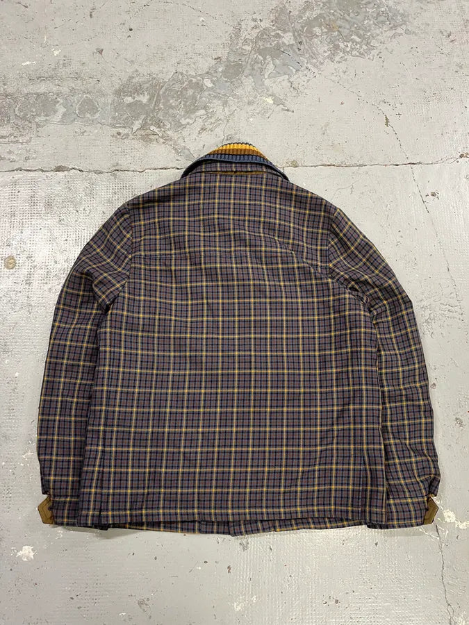 2010s Prada Wool Checkered Detachable Colar Jacket lzqTulL 7