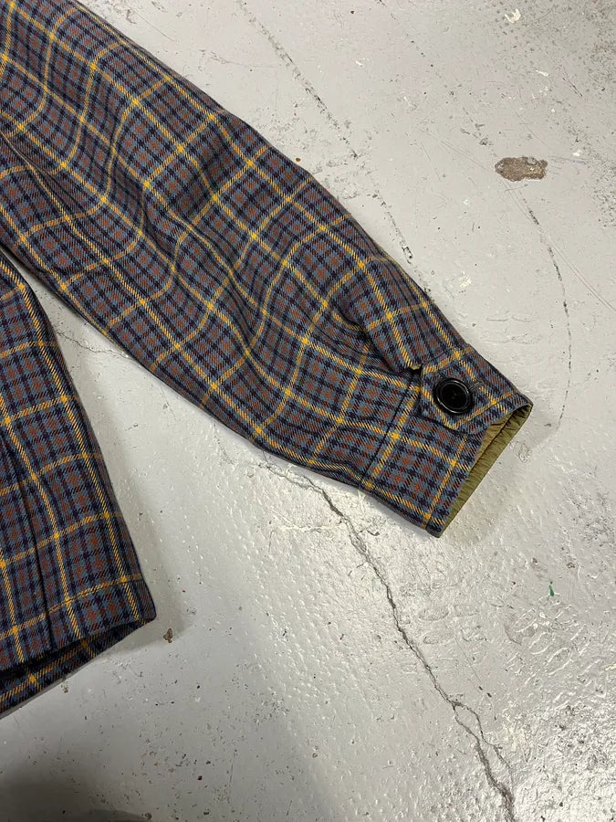 2010s Prada Wool Checkered Detachable Colar Jacket lzqTulL 8