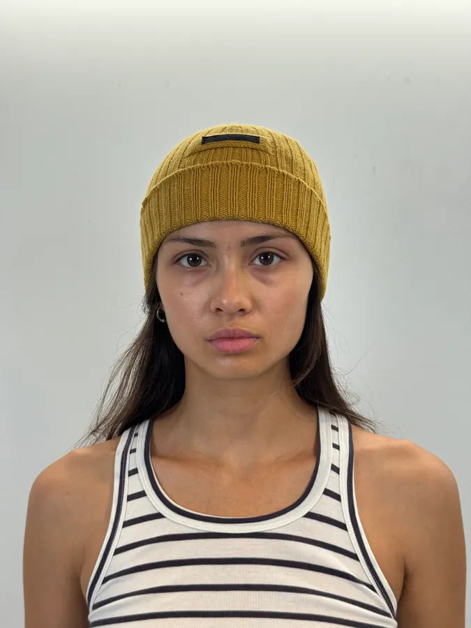 2010s Prada Yellow Cashmere Beanie sGzSDZL 1