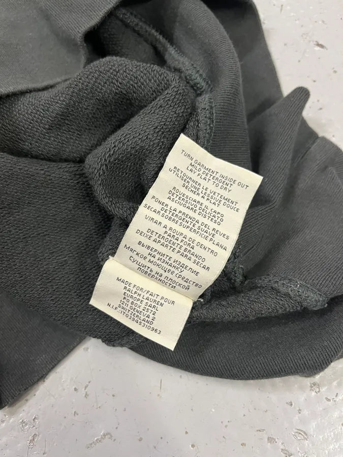 2010s Ralph Lauren American Distressed Flag Black Fadded Hoodie HaGSASh 10