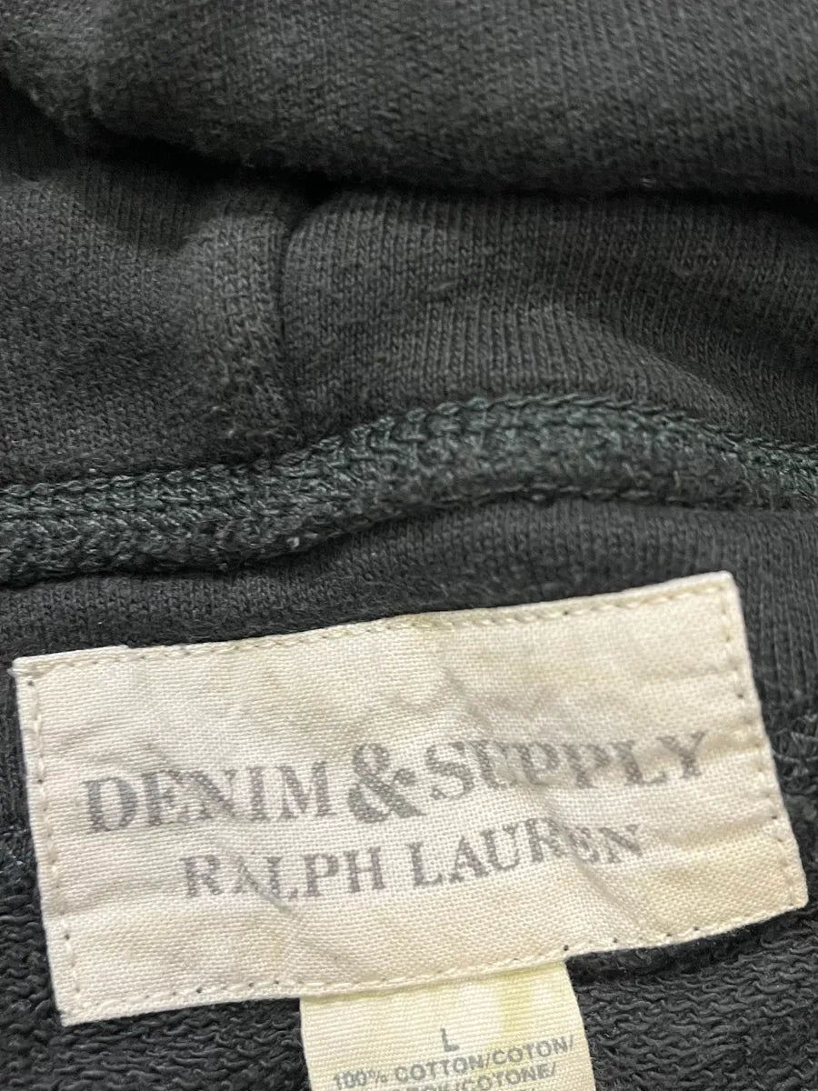 2010s Ralph Lauren American Distressed Flag Black Fadded Hoodie HaGSASh 8