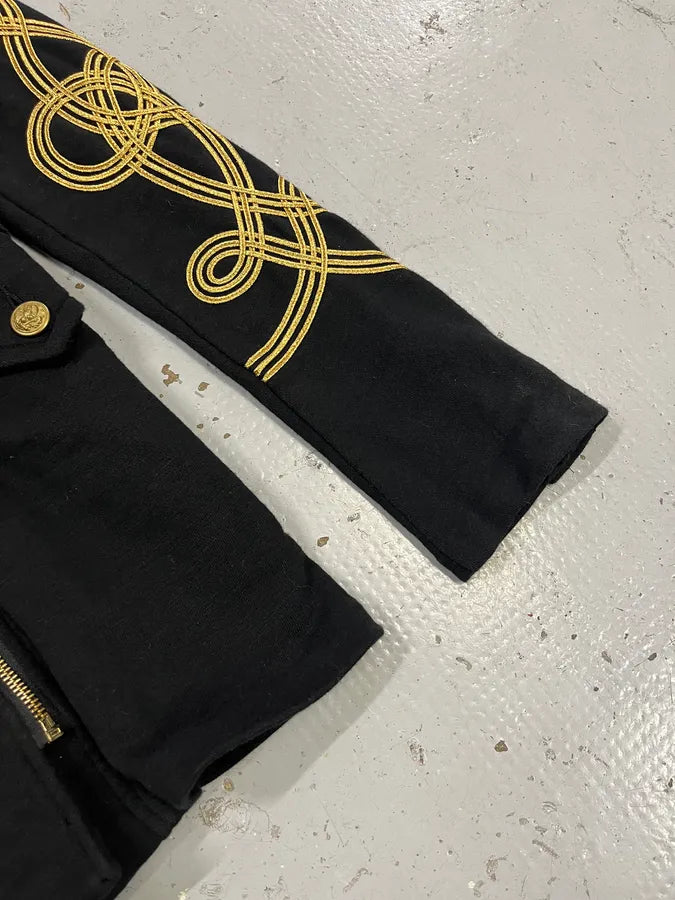 2010s Ralph Lauren Asymmetrical Zip Buttoned Officer Black Jacket SKLzSzU 5