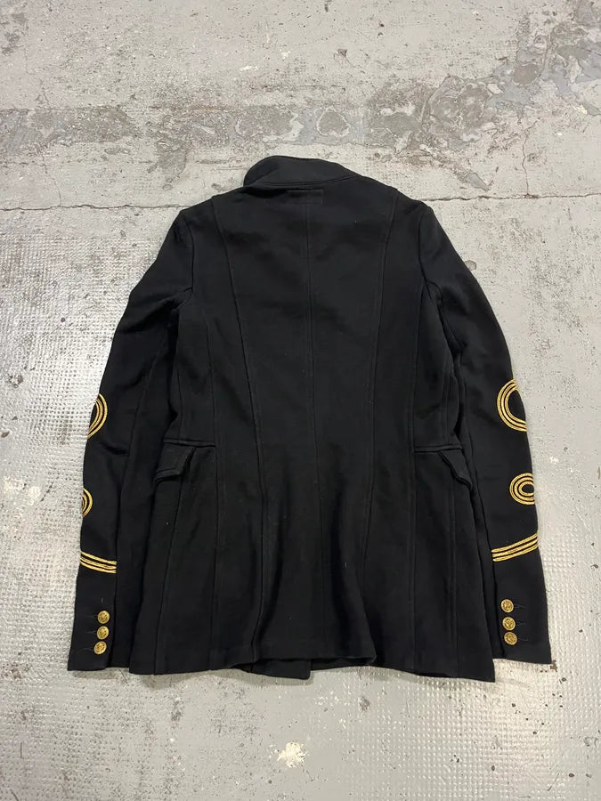 2010s Ralph Lauren Asymmetrical Zip Buttoned Officer Black Jacket SKLzSzU 6