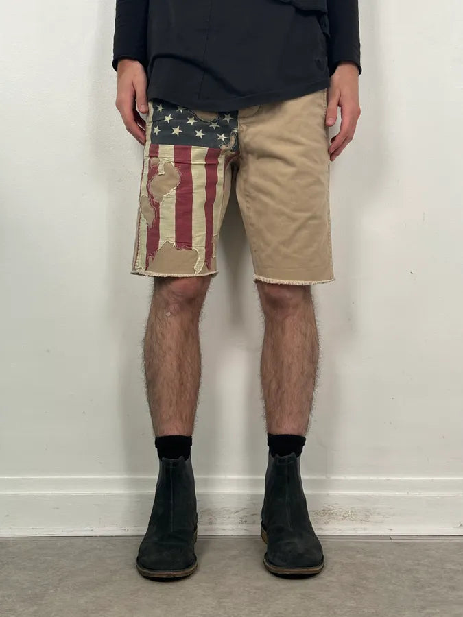 2010s Ralph Lauren Beige  American Flag Distressed Shorts fVdxoIE 1