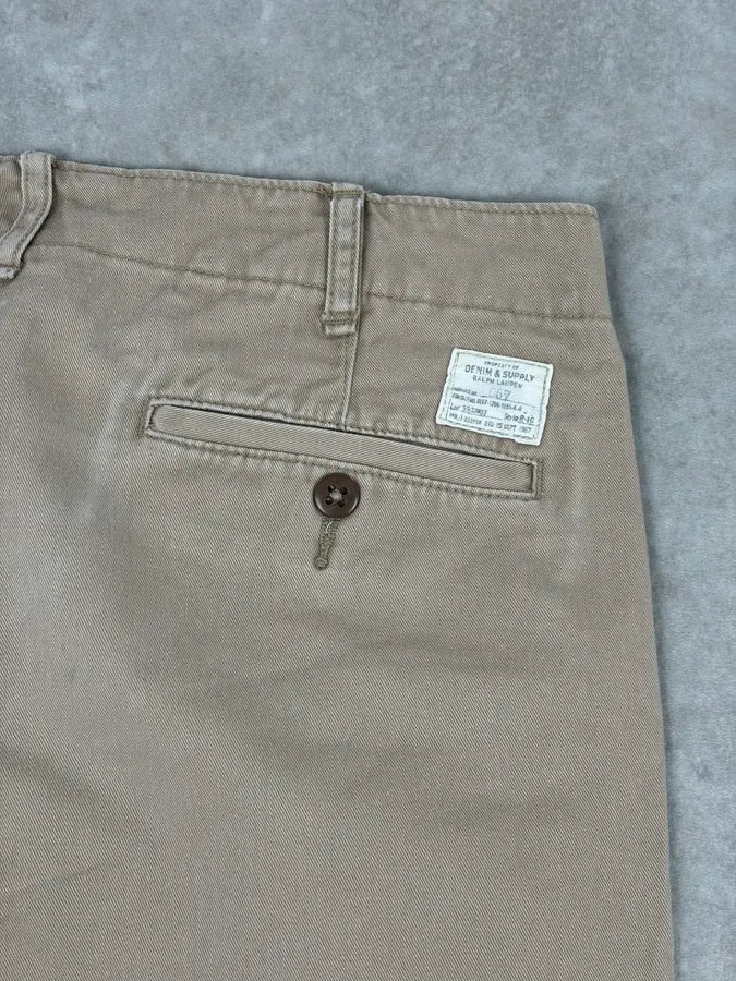 2010s Ralph Lauren Beige  American Flag Distressed Shorts fVdxoIE 7