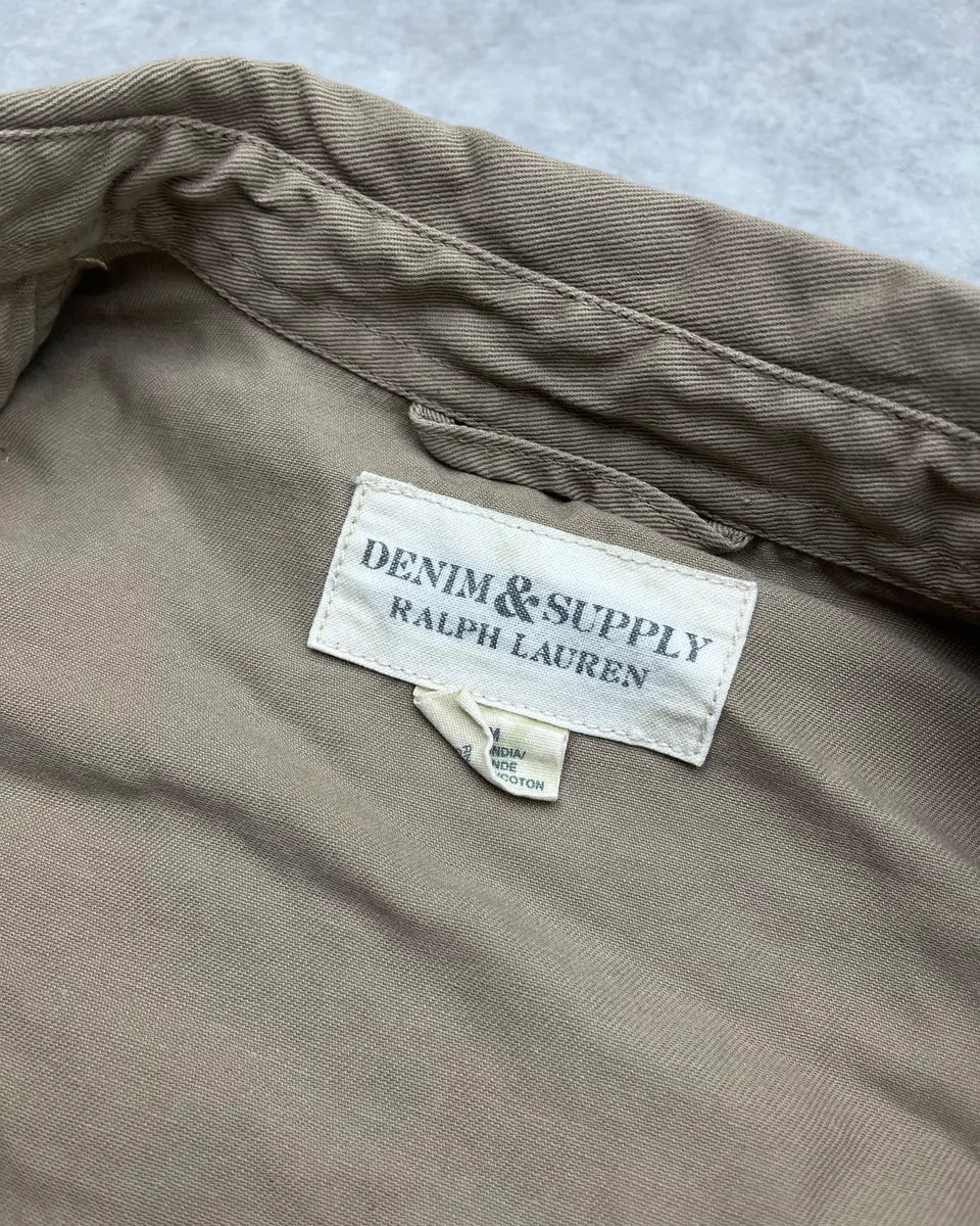 2010s Ralph Lauren Beige Distressed US Flag Shirt TwyCIDK 10