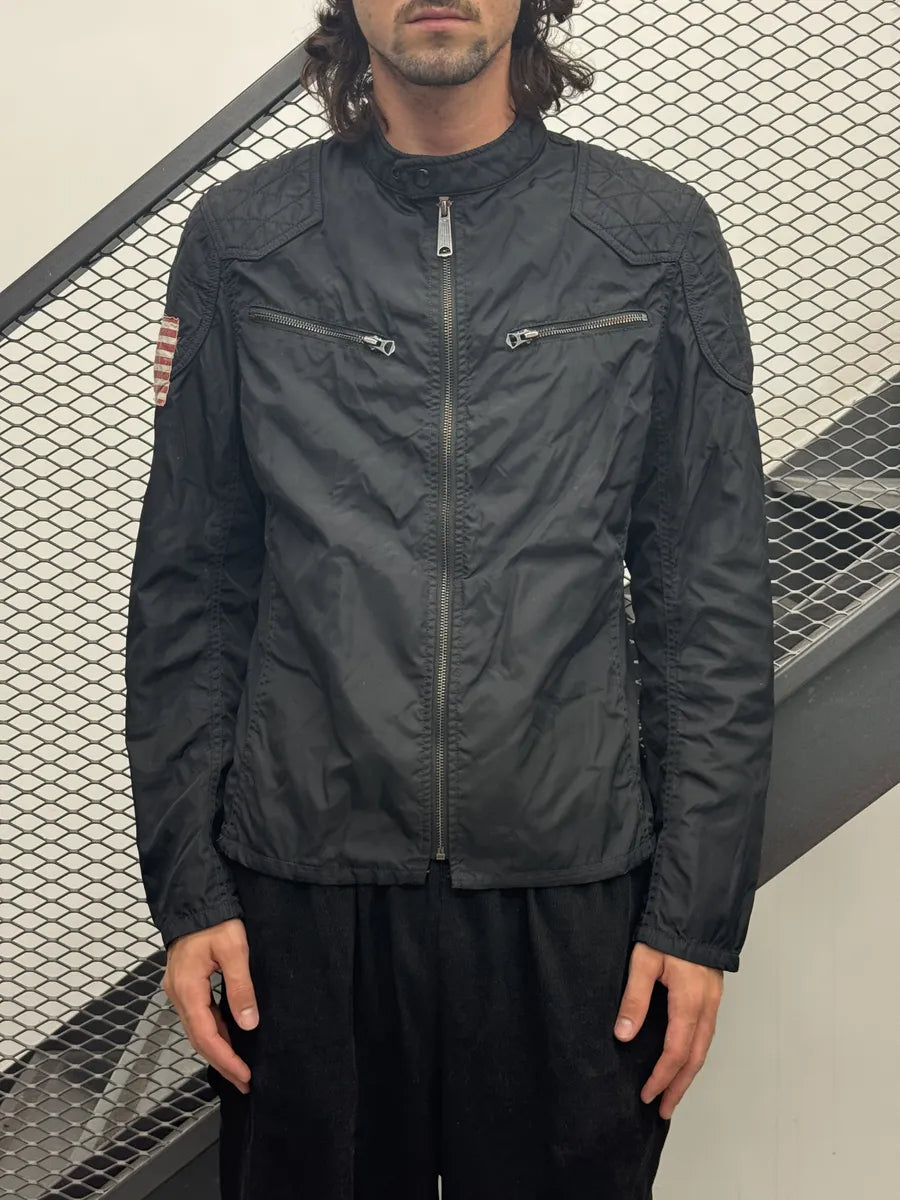2010s Ralph Lauren Black USA Flag Biker Jacket pAgkBLY 1