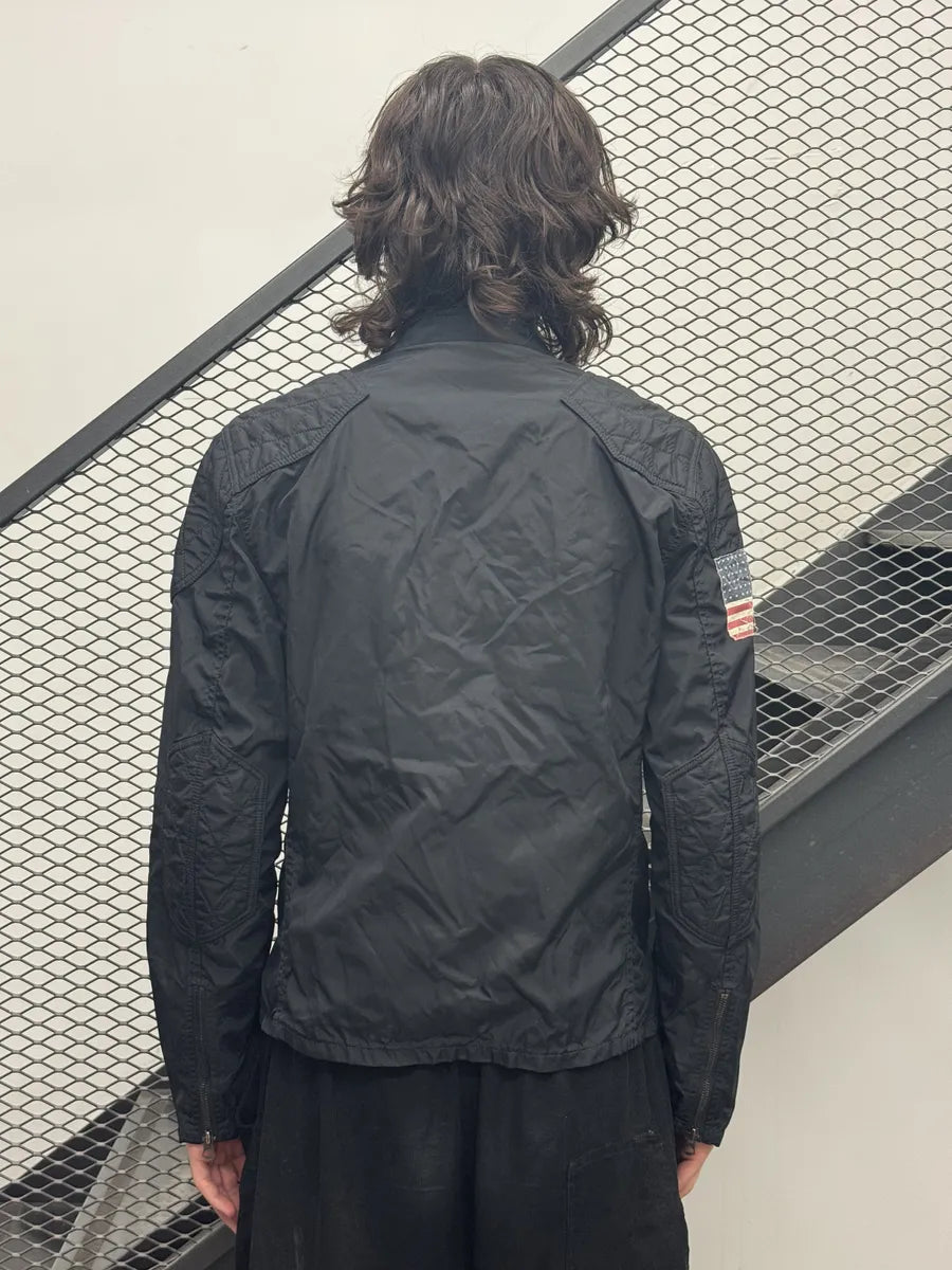2010s Ralph Lauren Black USA Flag Biker Jacket pAgkBLY 2