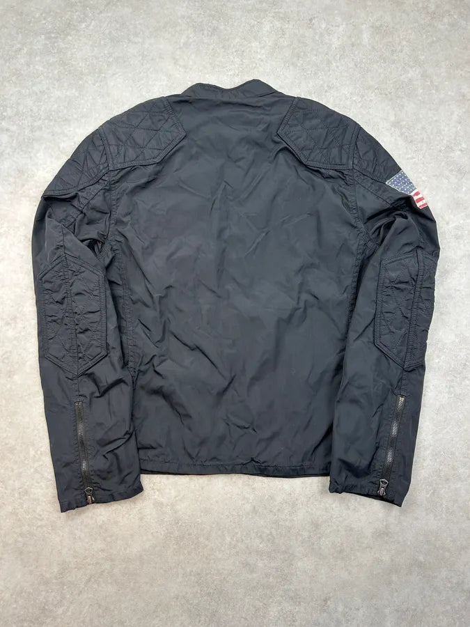 2010s Ralph Lauren Black USA Flag Biker Jacket pAgkBLY 4