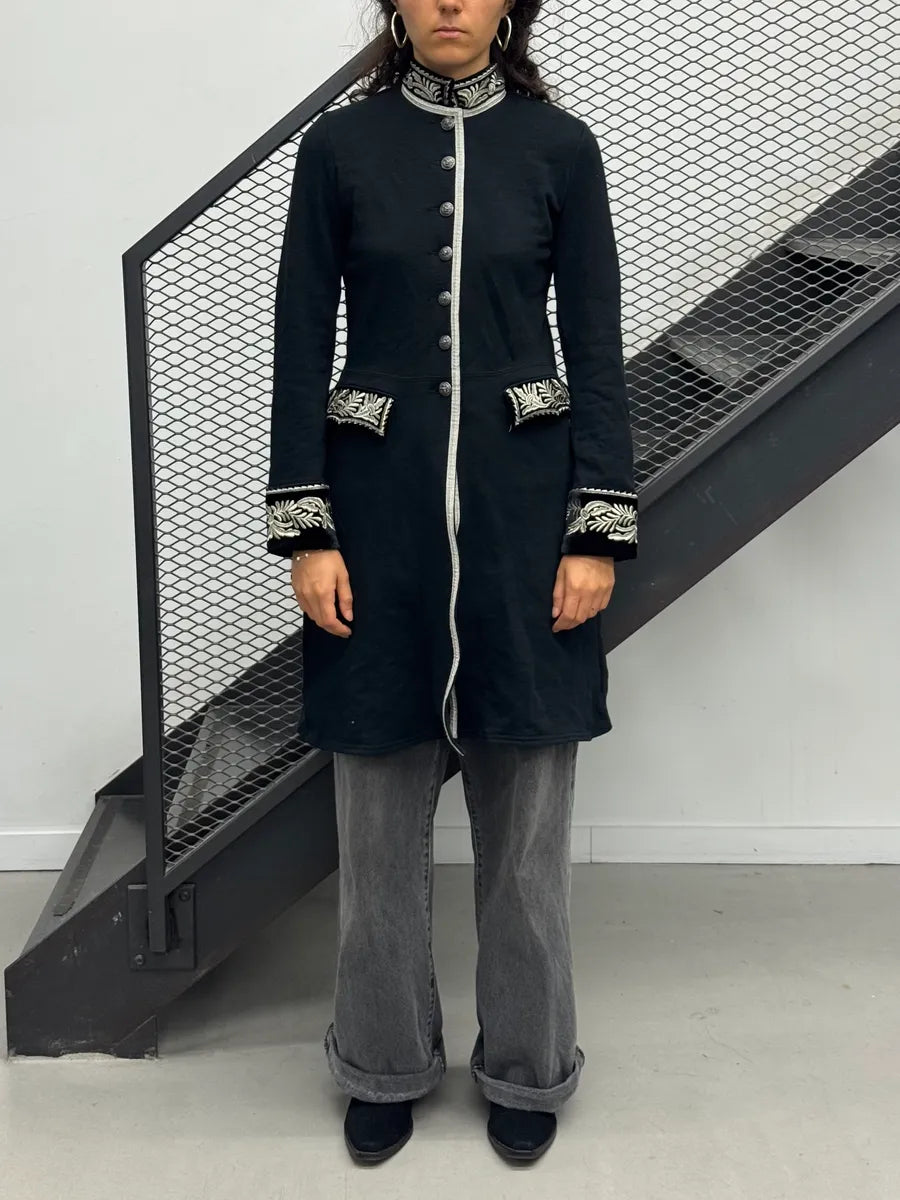 2010s Ralph Lauren Black Napoleon Officer Embroidered Long Jacket vRYYVNu 1