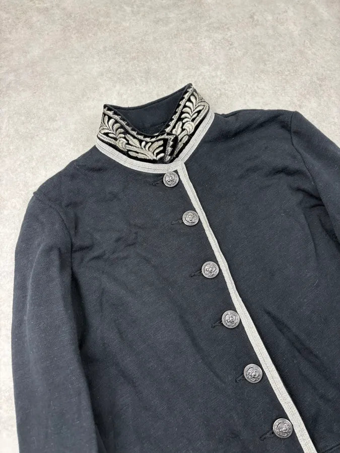 2010s Ralph Lauren Black Napoleon Officer Embroidered Long Jacket vRYYVNu 4