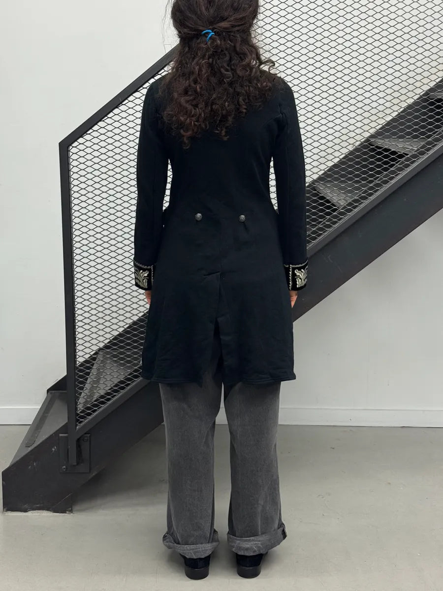2010s Ralph Lauren Black Napoleon Officer Embroidered Long Jacket vRYYVNu 2