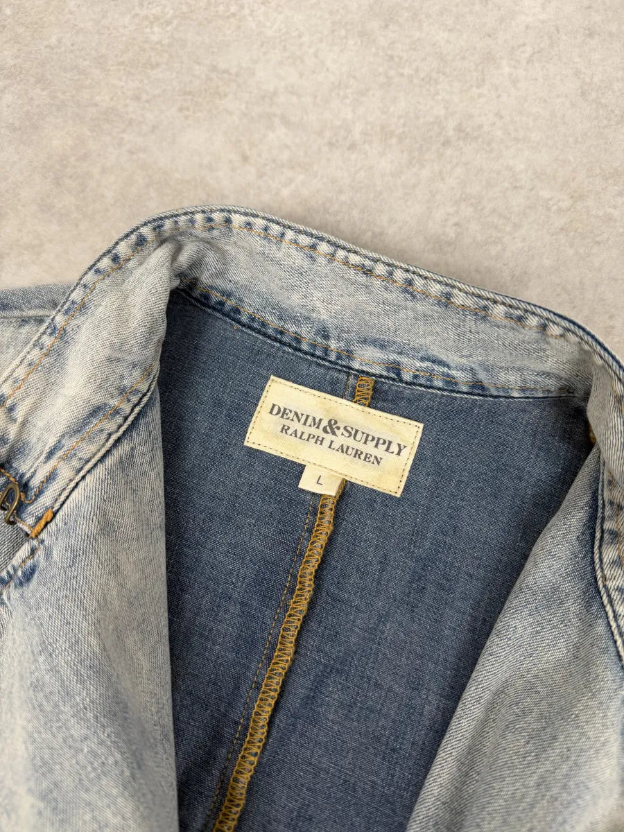 2010s Ralph Lauren Blue Denim Officer Napoleon Jacket JFBmklN 10