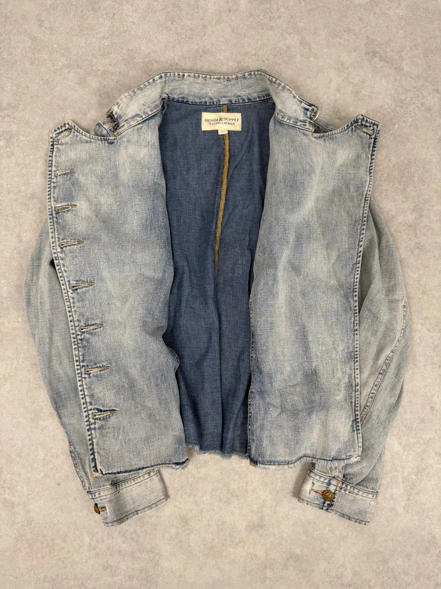 2010s Ralph Lauren Blue Denim Officer Napoleon Jacket JFBmklN 4