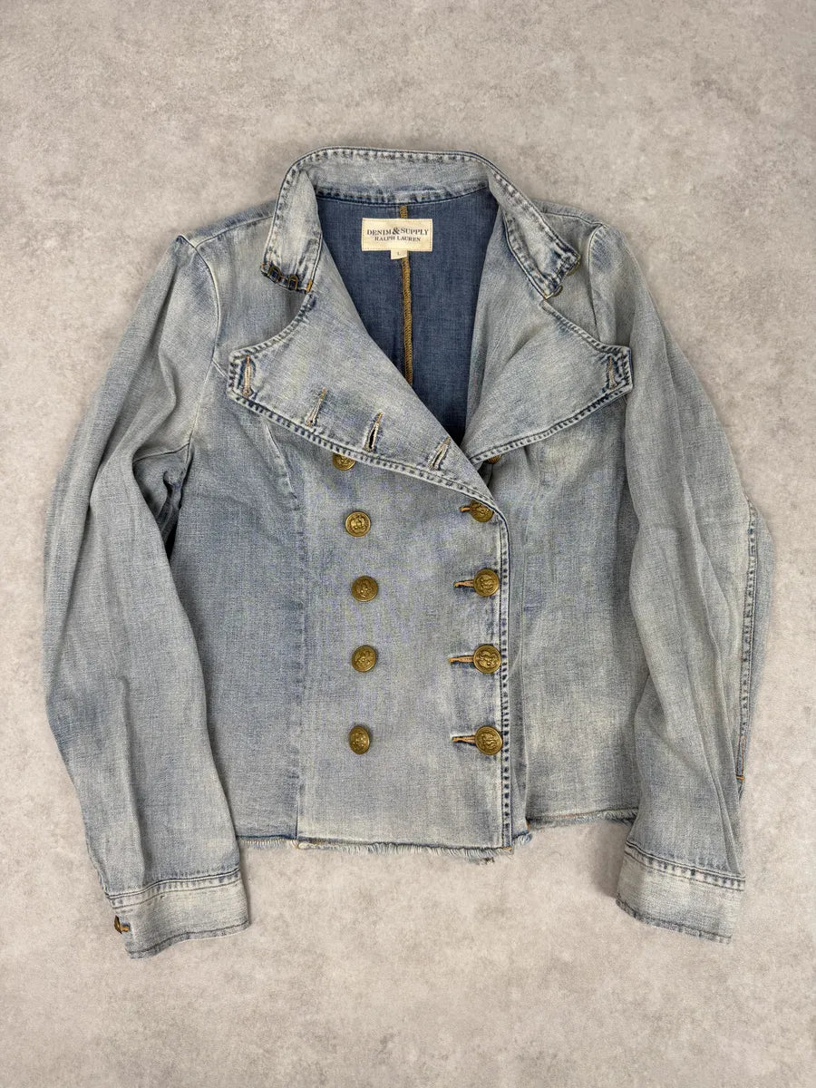 2010s Ralph Lauren Blue Denim Officer Napoleon Jacket JFBmklN 6
